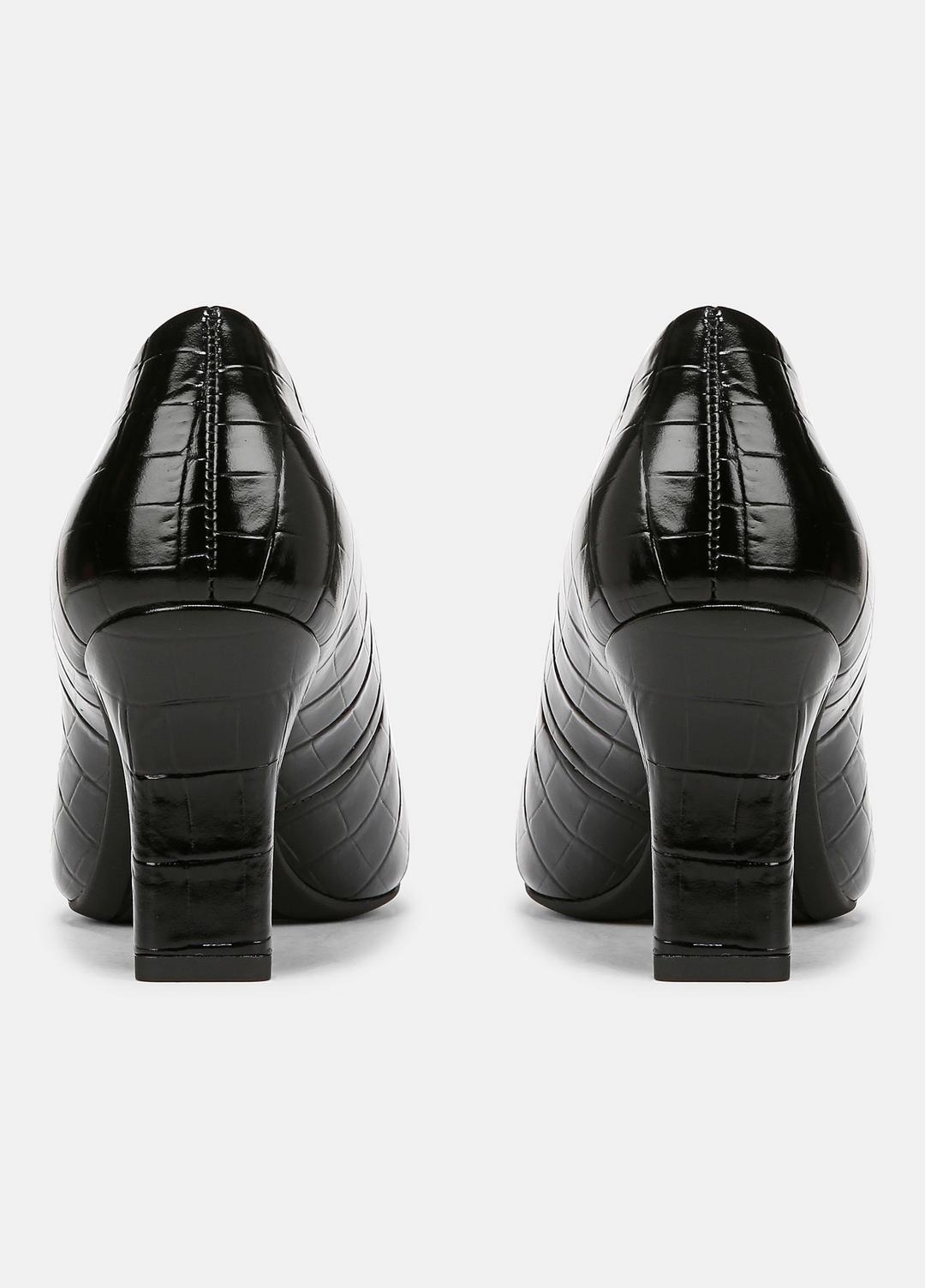 VINCE | Diane Croc-Embossed Leather Pump in Shoes - BLACK