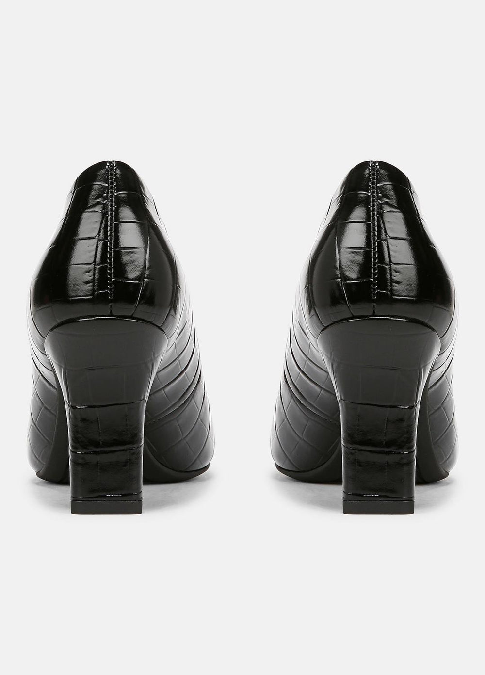 VINCE | Diane Croc-Embossed Leather Pump in Shoes - BLACK