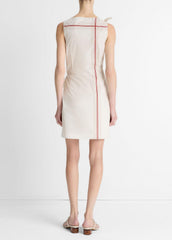 VINCE | Handkerchief-Stripe Wrap Dress in Dresses & Skirts - OAT SHELL/BRICK ROSE