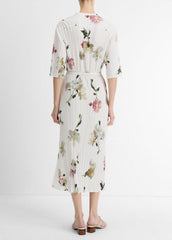 VINCE | Wilted Peony Pleated Side-Tie Skirt in Dresses & Skirts - WHITE PEONY