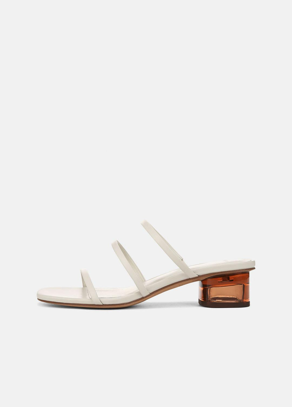 VINCE | Palm Springs Leather Heeled Sandal in Shoes - WHITE STONE