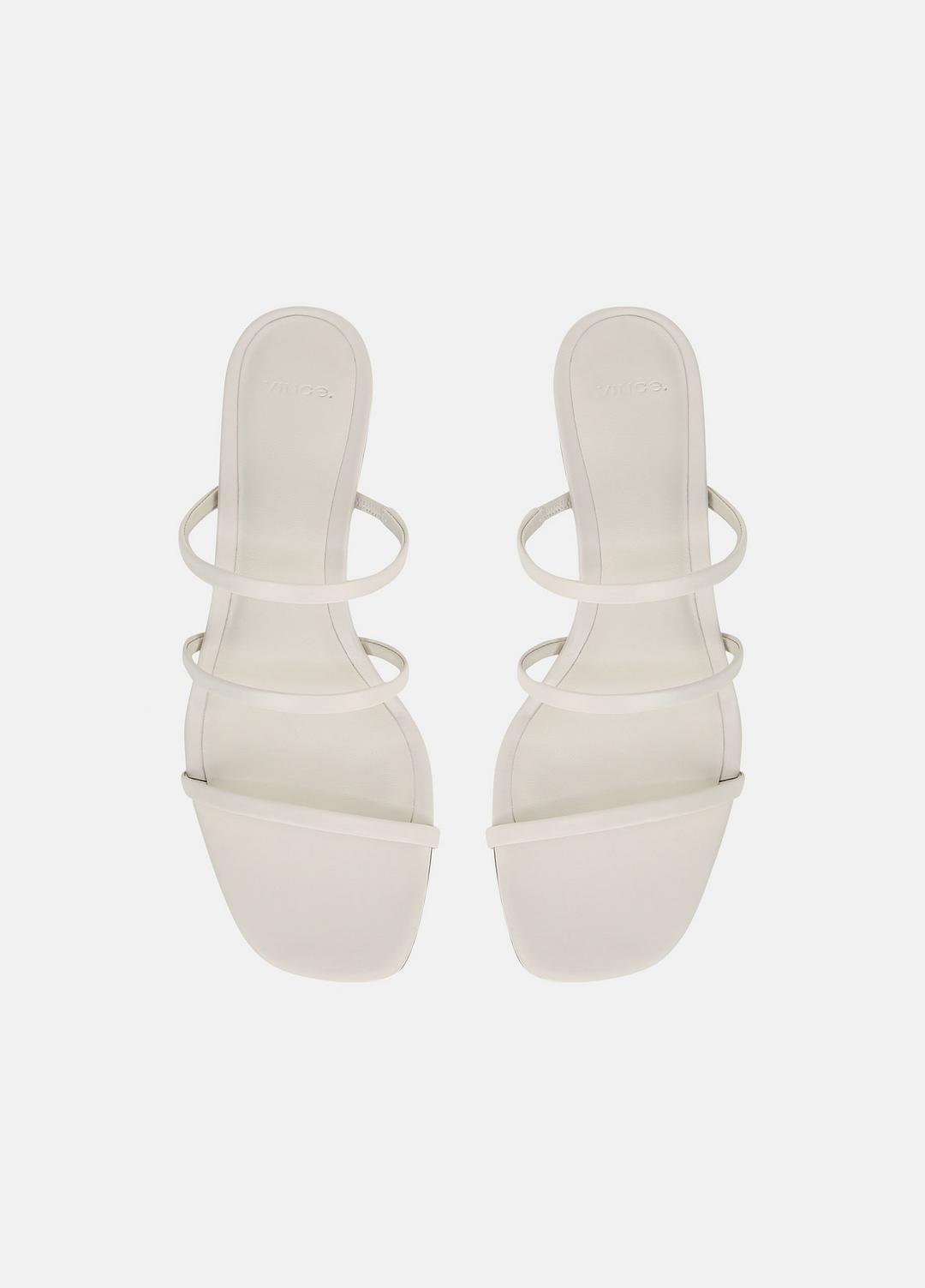 VINCE | Palm Springs Leather Heeled Sandal in Shoes - WHITE STONE