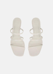 VINCE | Palm Springs Leather Heeled Sandal in Shoes - WHITE STONE