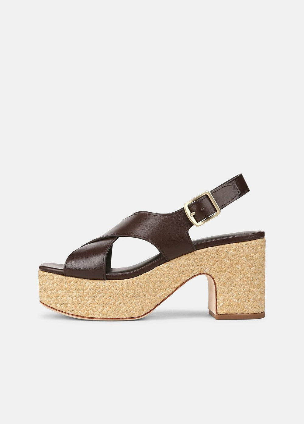 VINCE | Clementina Leather Platform Sandal in Shoes - CACAO BROWN