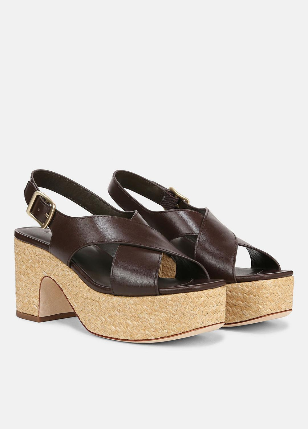 VINCE | Clementina Leather Platform Sandal in Shoes - CACAO BROWN