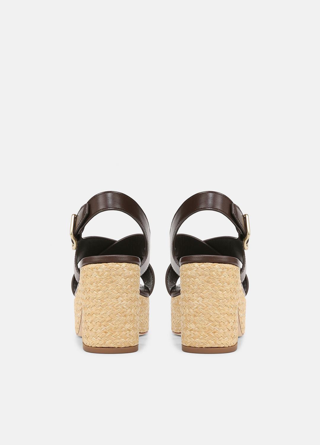 VINCE | Clementina Leather Platform Sandal in Shoes - CACAO BROWN