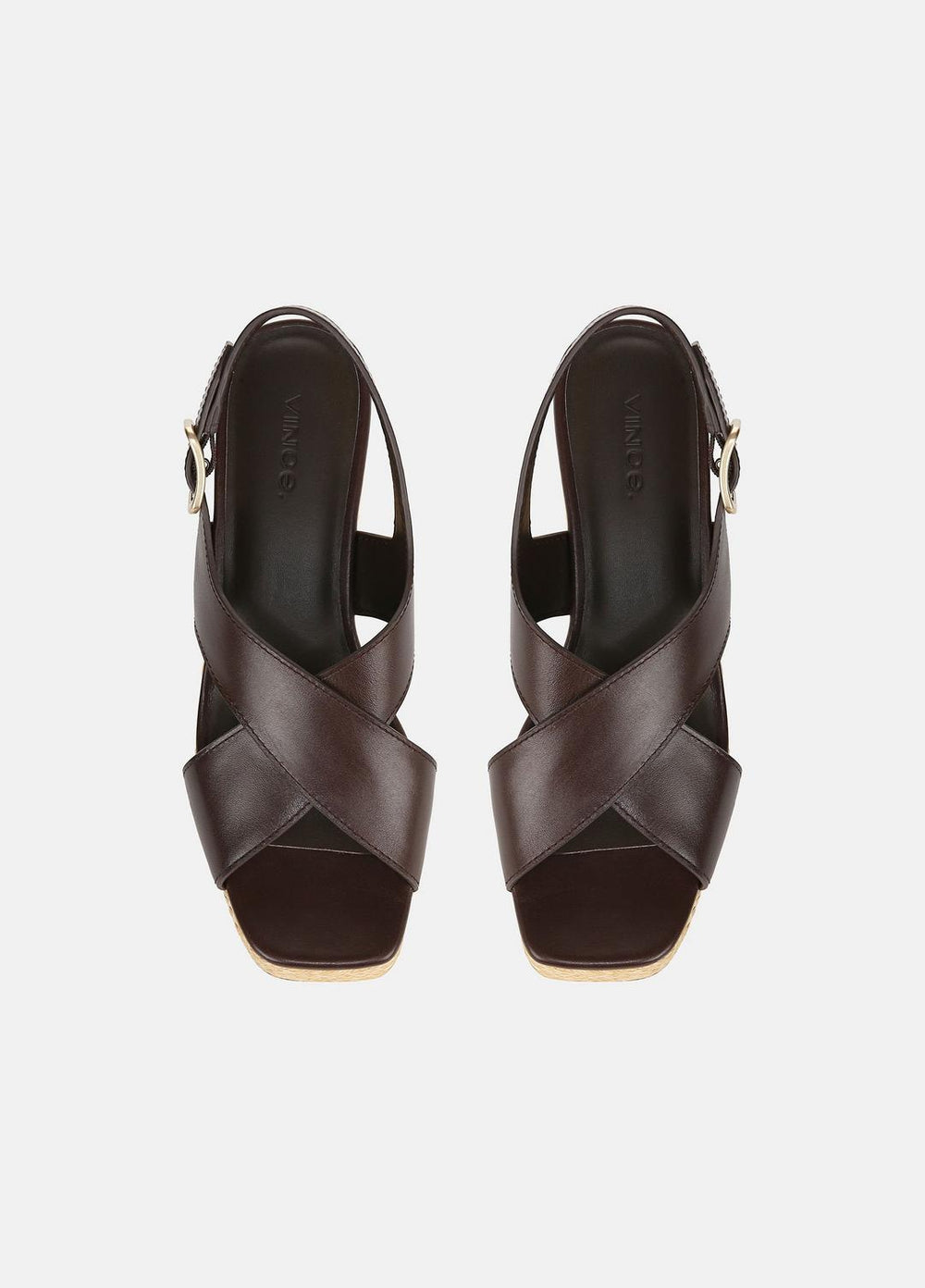 VINCE | Clementina Leather Platform Sandal in Shoes - CACAO BROWN