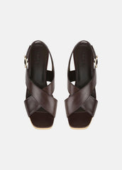 VINCE | Clementina Leather Platform Sandal in Shoes - CACAO BROWN