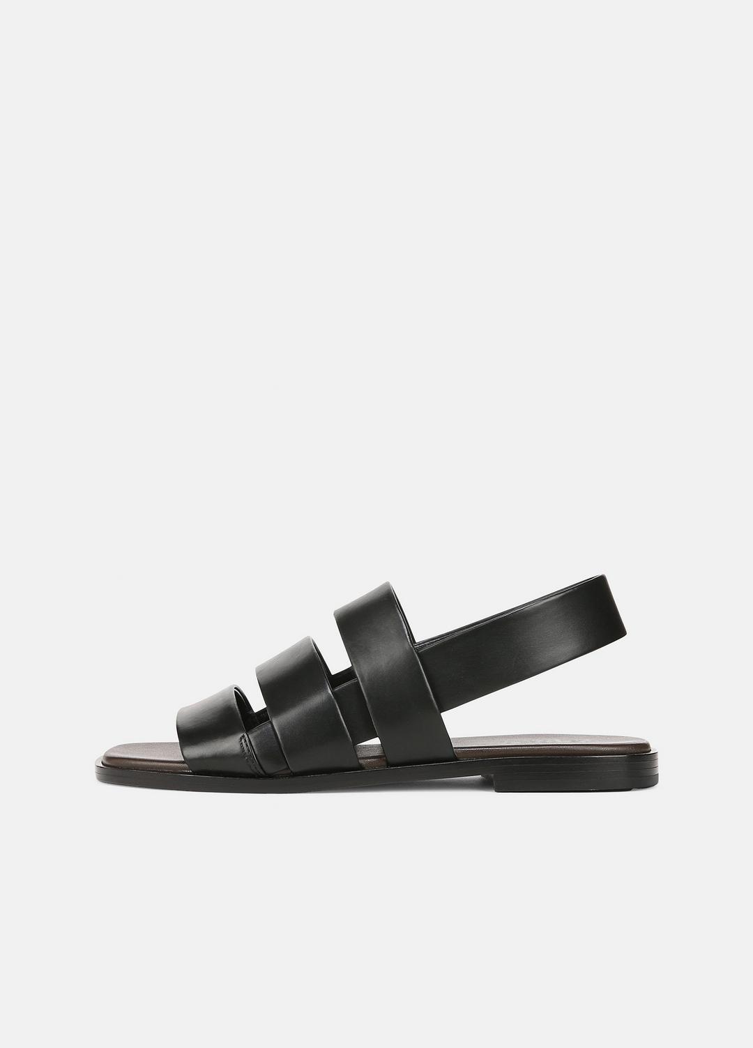 VINCE | Mazie Leather Slingback Sandal in Shoes - BLACK