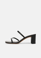 VINCE | Ona Leather Heeled Sandal in Shoes - BLACK