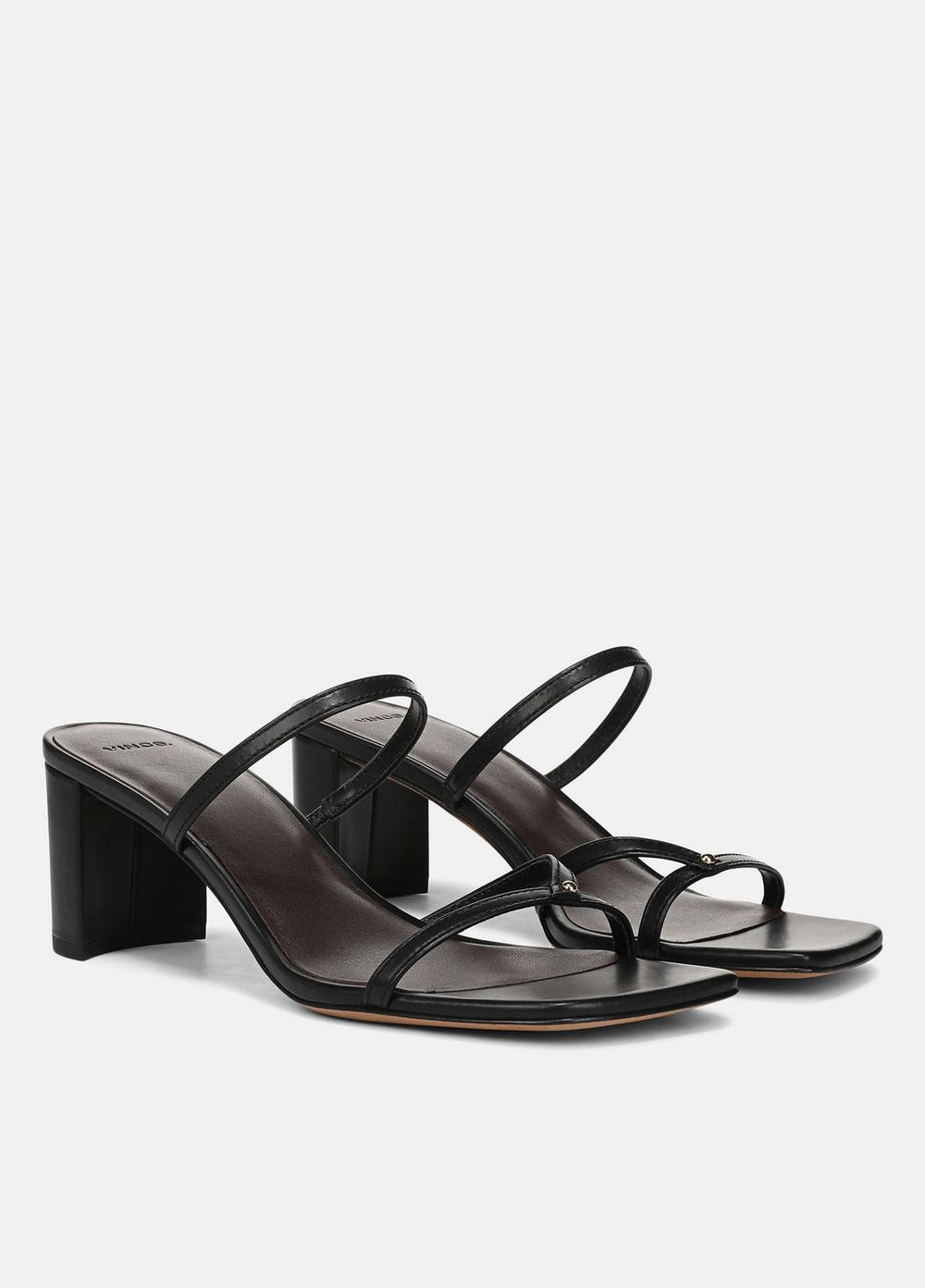 VINCE | Ona Leather Heeled Sandal in Shoes - BLACK
