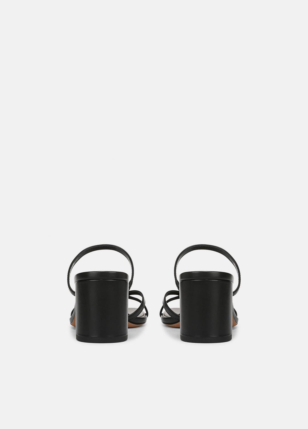 VINCE | Ona Leather Heeled Sandal in Shoes - BLACK