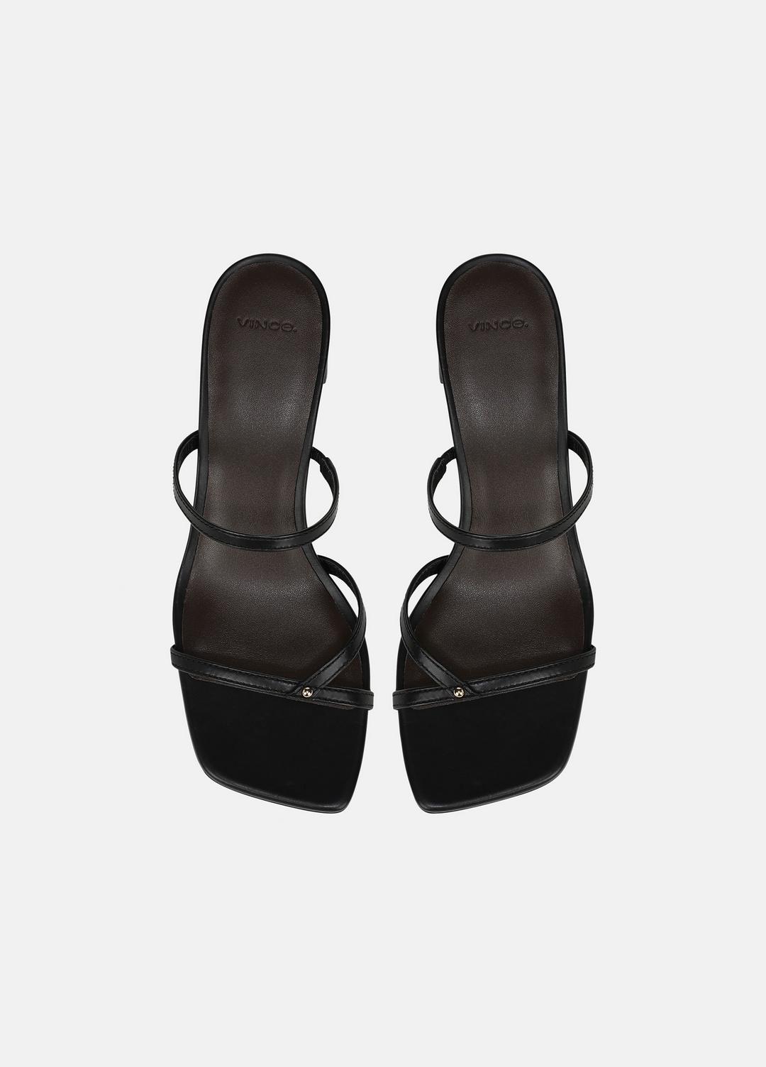 VINCE | Ona Leather Heeled Sandal in Shoes - BLACK