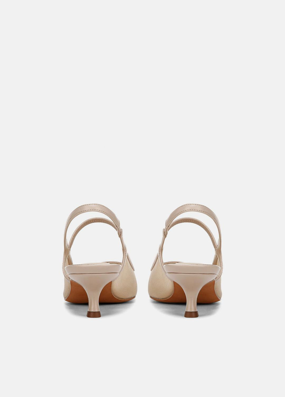 VINCE | Venice Leather and Mesh Slingback Kitten Heel in Shoes - BIRCH SAND