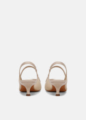 VINCE | Venice Leather and Mesh Slingback Kitten Heel in Shoes - BIRCH SAND
