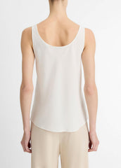 VINCE | Classic Stretch-Silk Bias Tank in Shirts & Tees - OFF WHITE