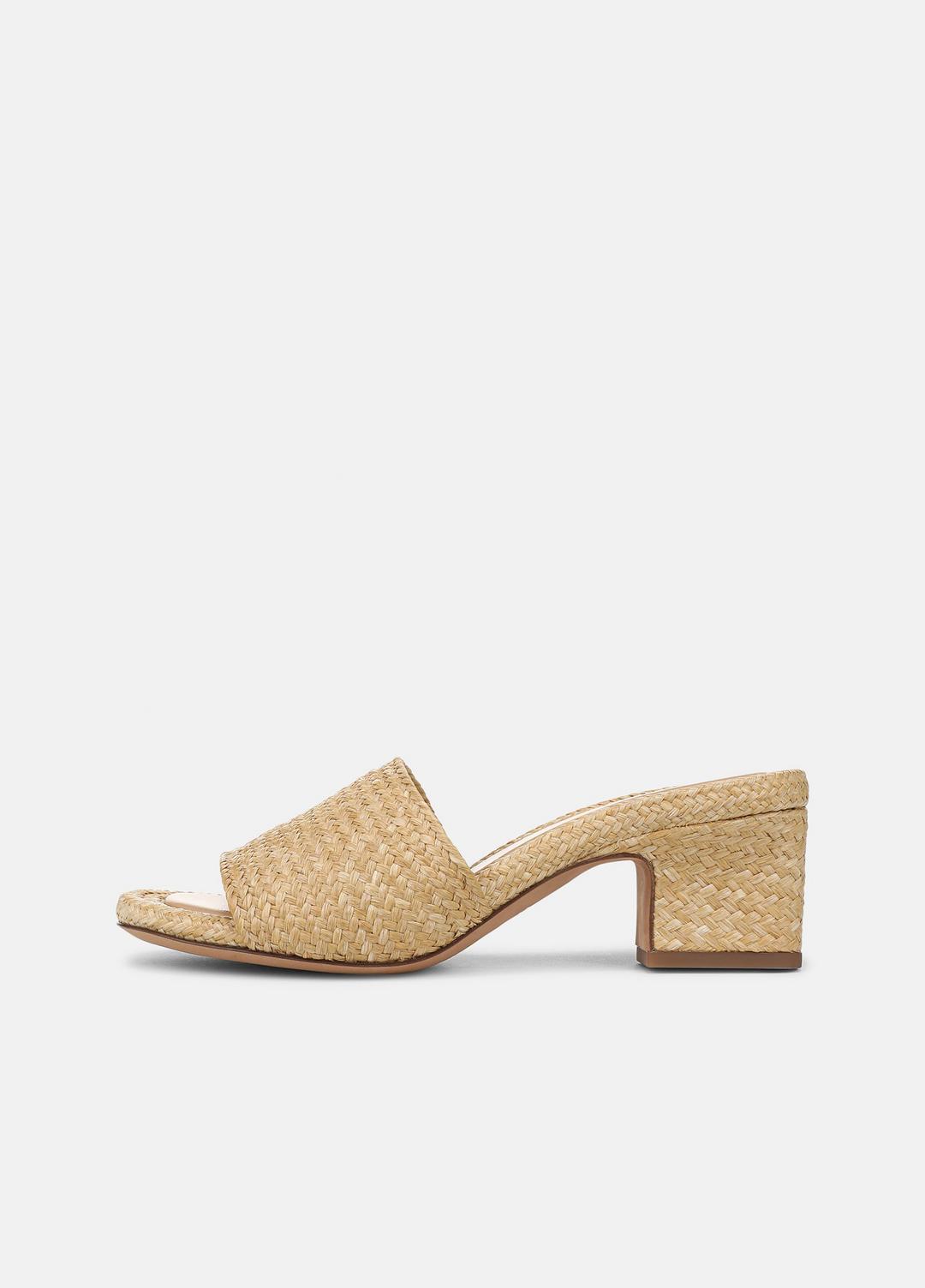 VINCE | Ariana Raffia Heeled Sandal in Shoes - TOASTED WHEAT