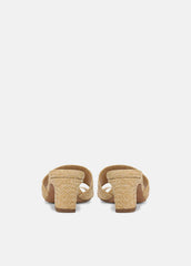 VINCE | Ariana Raffia Heeled Sandal in Shoes - TOASTED WHEAT