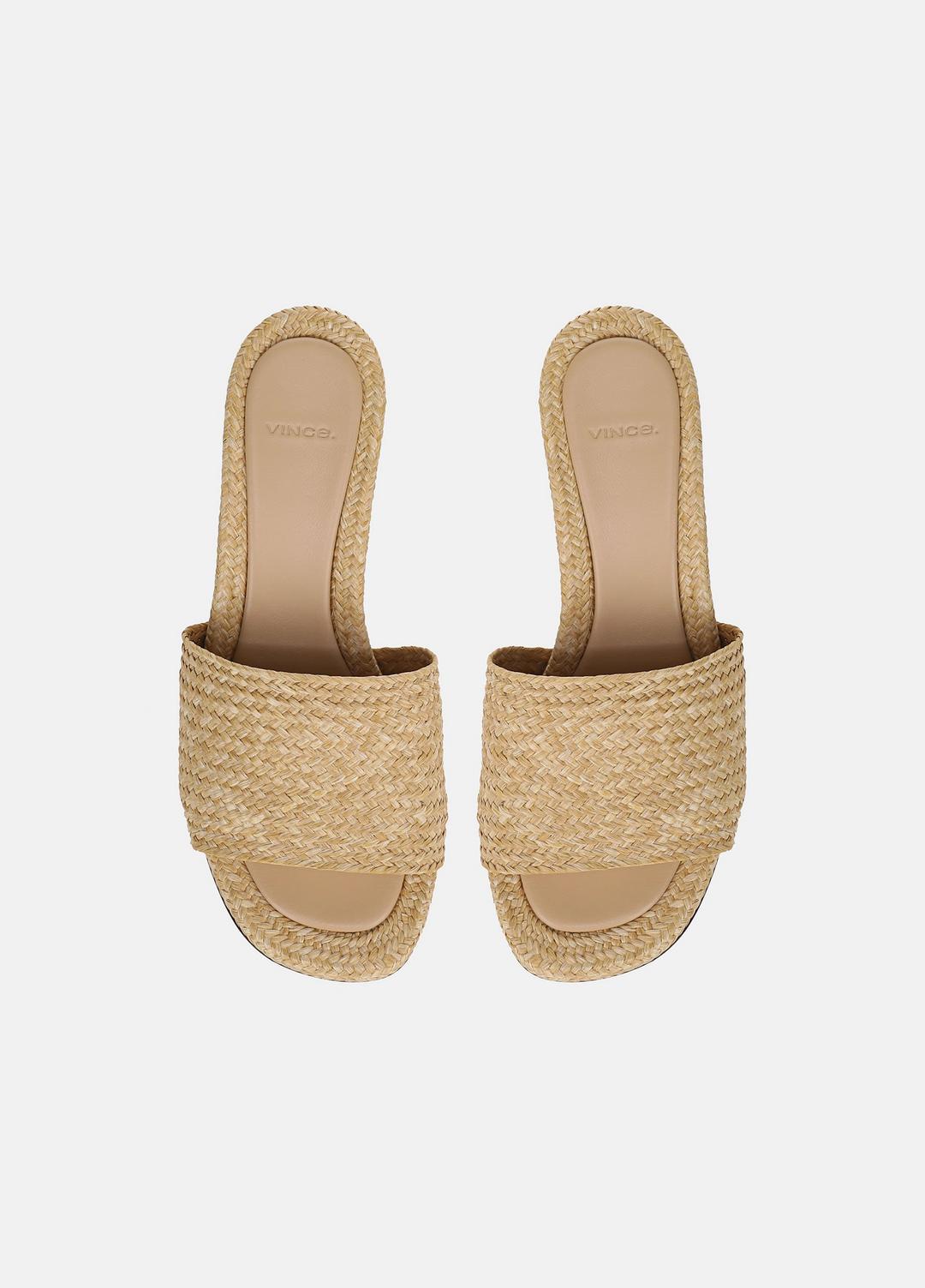 VINCE | Ariana Raffia Heeled Sandal in Shoes - TOASTED WHEAT