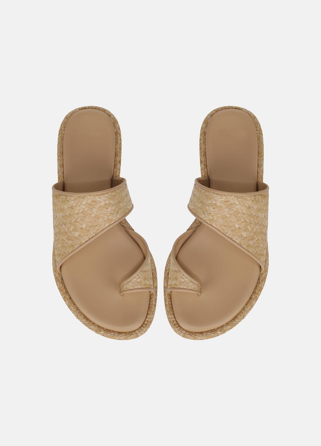 VINCE | Lukas Raffia Sandal in Shoes - TOASTED WHEAT