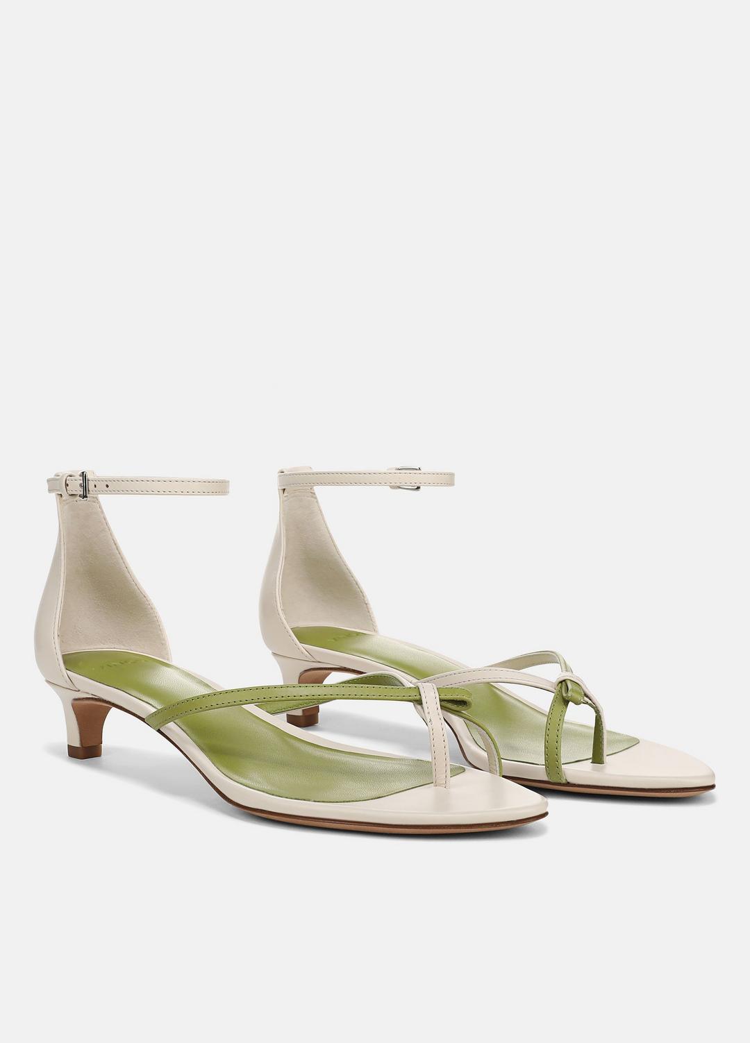 VINCE | Siri Leather Heeled Sandal in Shoes - FLAX/HERBARIA