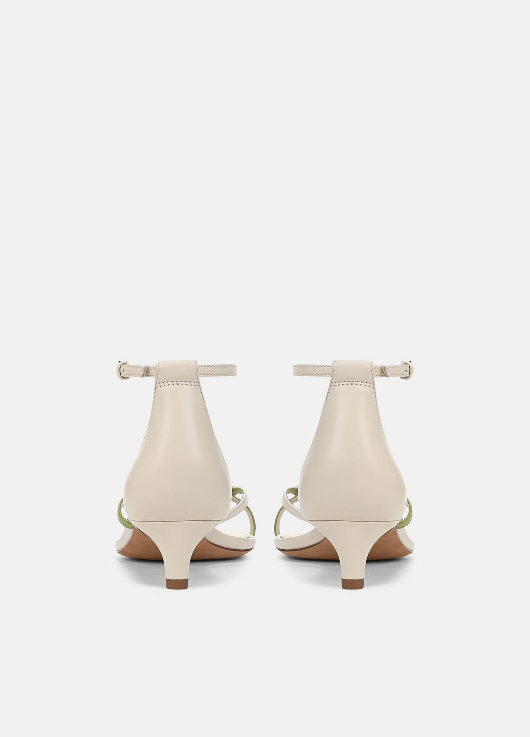 VINCE | Siri Leather Heeled Sandal in Shoes - FLAX/HERBARIA