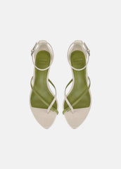 VINCE | Siri Leather Heeled Sandal in Shoes - FLAX/HERBARIA