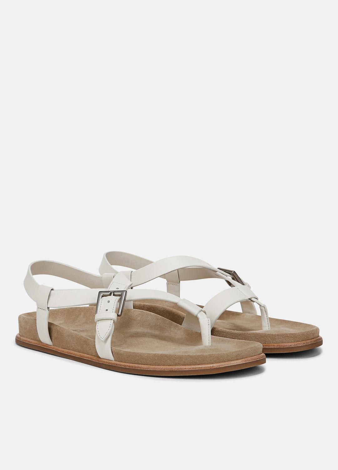 VINCE | Franca Leather Sandal in Shoes - MILK