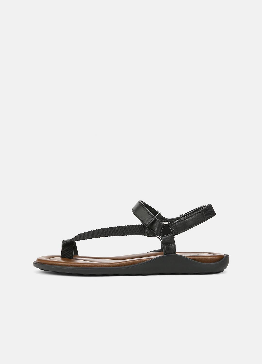 VINCE | Summer Leather & Canvas Sandal in Shoes - BLACK