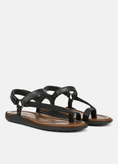 VINCE | Summer Leather & Canvas Sandal in Shoes - BLACK
