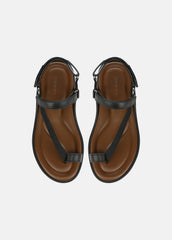 VINCE | Summer Leather & Canvas Sandal in Shoes - BLACK