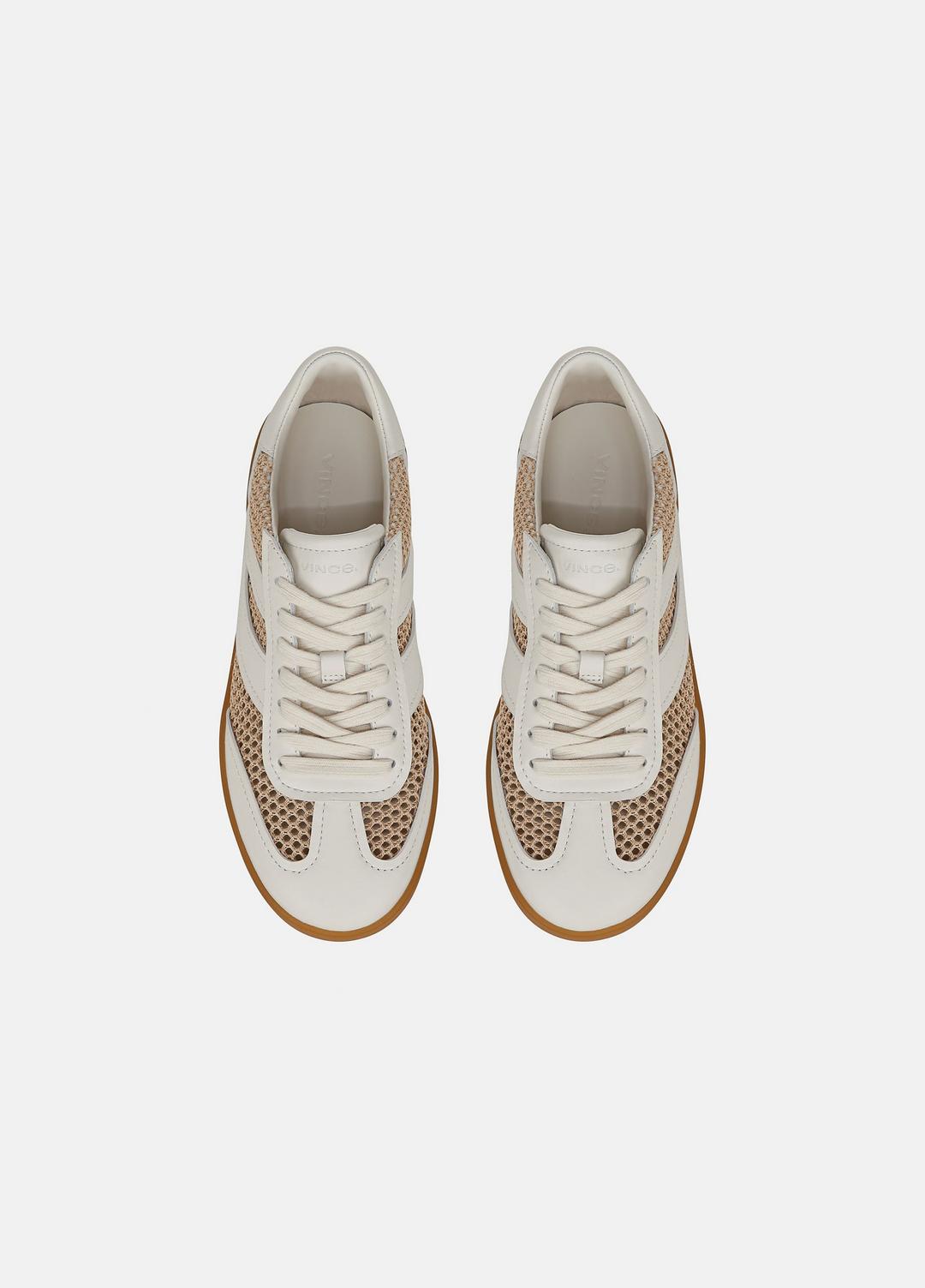 VINCE | Oasis Netting & Leather Sneaker in Shoes - MILK/MACADEMIA