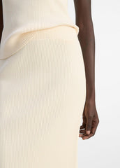 VINCE | Ribbed Cotton-Blend Midi Skirt in Dresses & Skirts - OAT SHELL