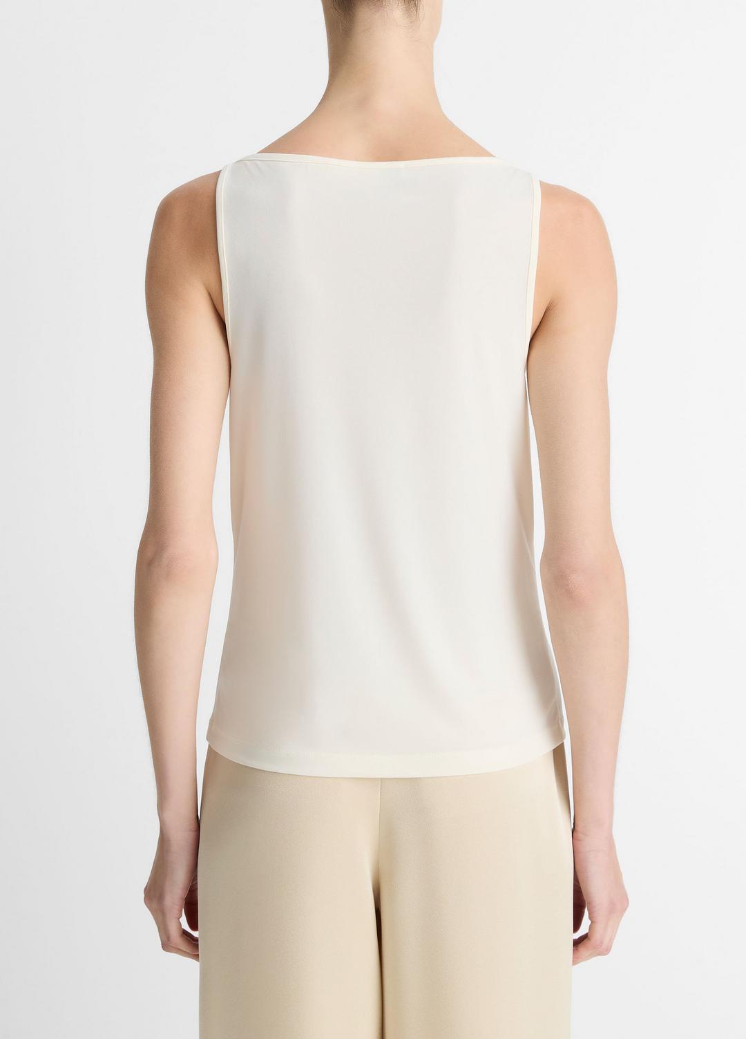 VINCE | Matte Jersey Boat-Neck Tank in Shirts & Tees - IVORY