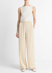 VINCE | Matte Jersey Boat-Neck Tank in Shirts & Tees - IVORY