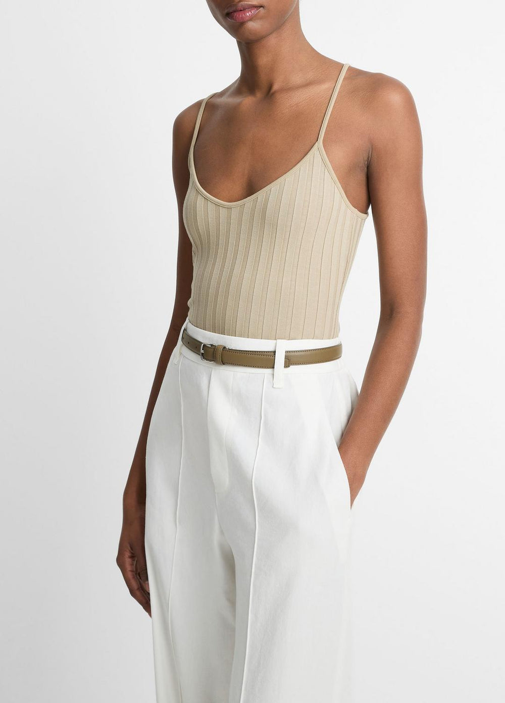 VINCE | Ribbed V-Neck Camisole in Shirts & Tees - MOJAVE