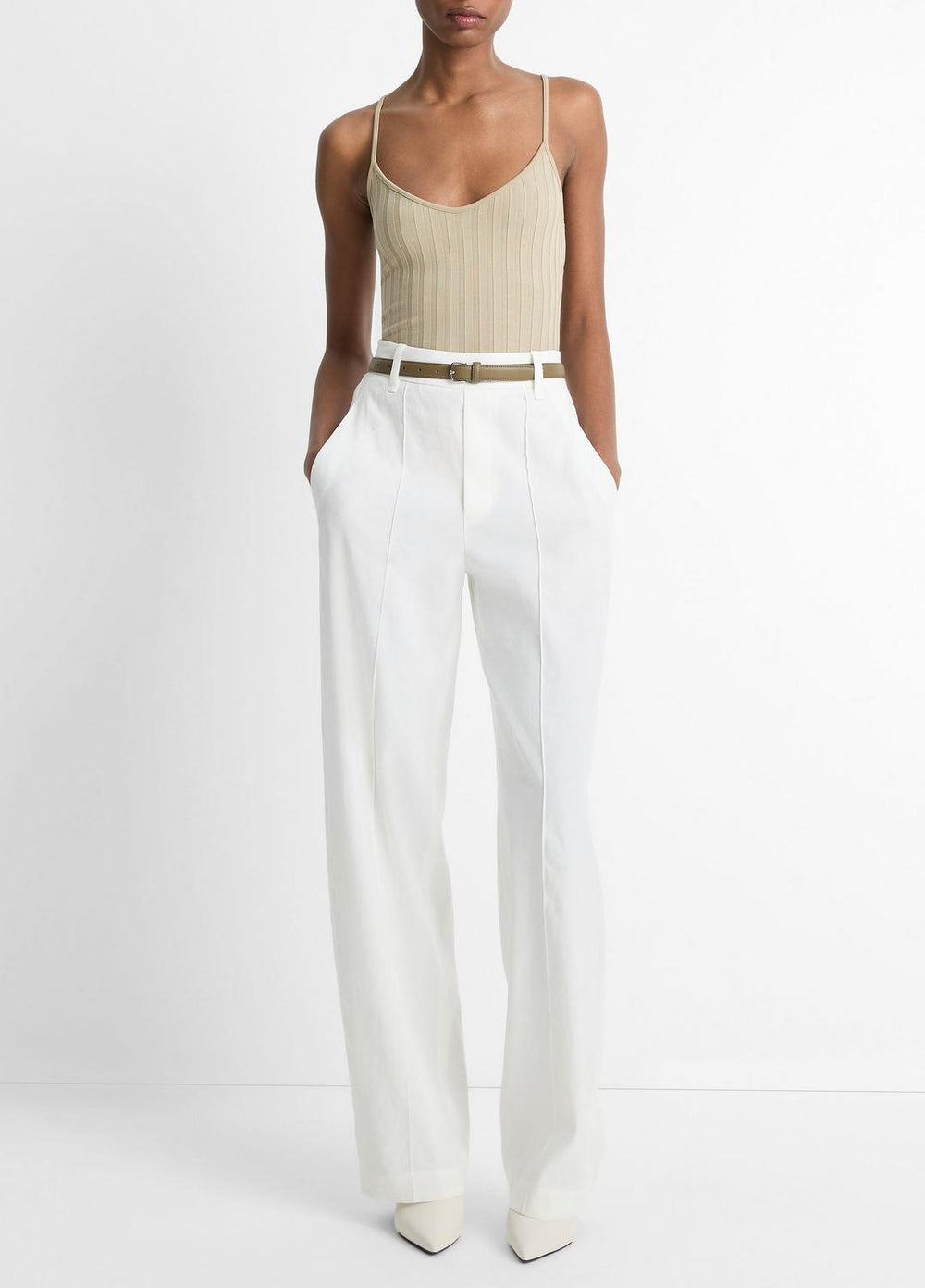 VINCE | Ribbed V-Neck Camisole in Shirts & Tees - MOJAVE