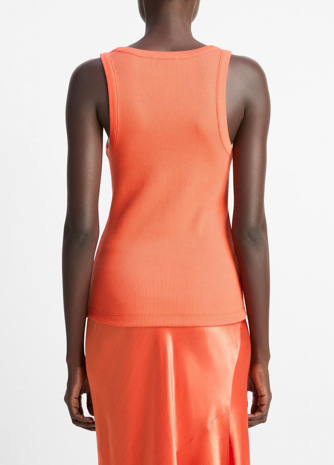 VINCE | Ribbed Scoop-Neck Tank in Shirts & Tees - BURNT ORCHID
