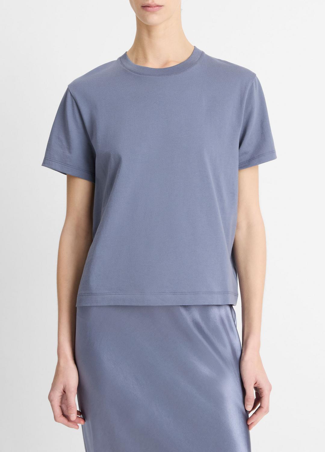 VINCE | Pima Cotton Crew Neck T-Shirt in Shirts & Tees - MAUVE THISTLE