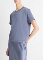 VINCE | Pima Cotton Crew Neck T-Shirt in Shirts & Tees - MAUVE THISTLE