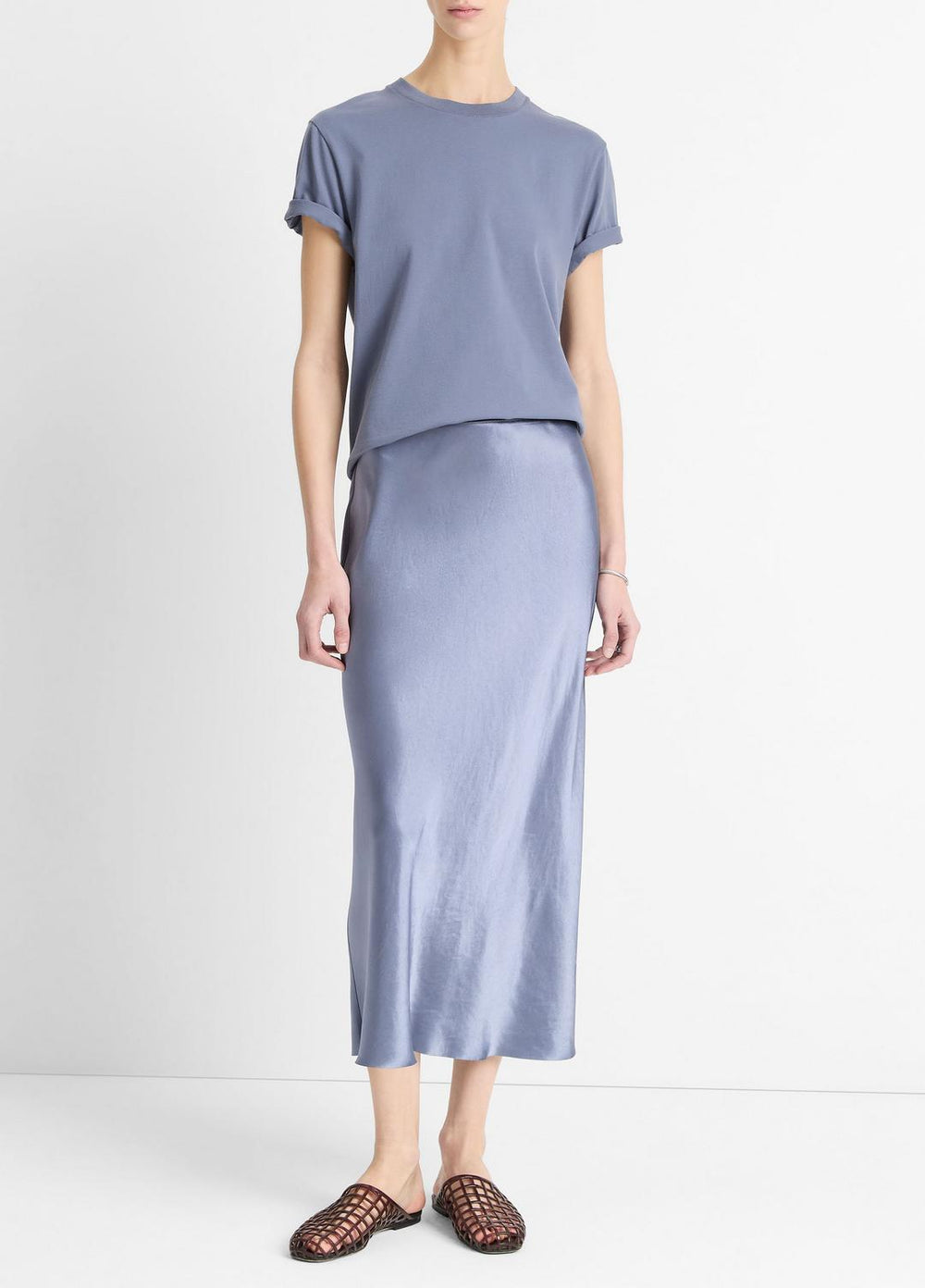 VINCE | Pima Cotton Crew Neck T-Shirt in Shirts & Tees - MAUVE THISTLE