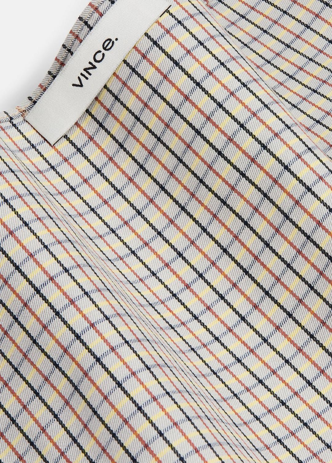 VINCE | Gardener's Check Cotton Headkerchief in Accessories - STONE/TAN