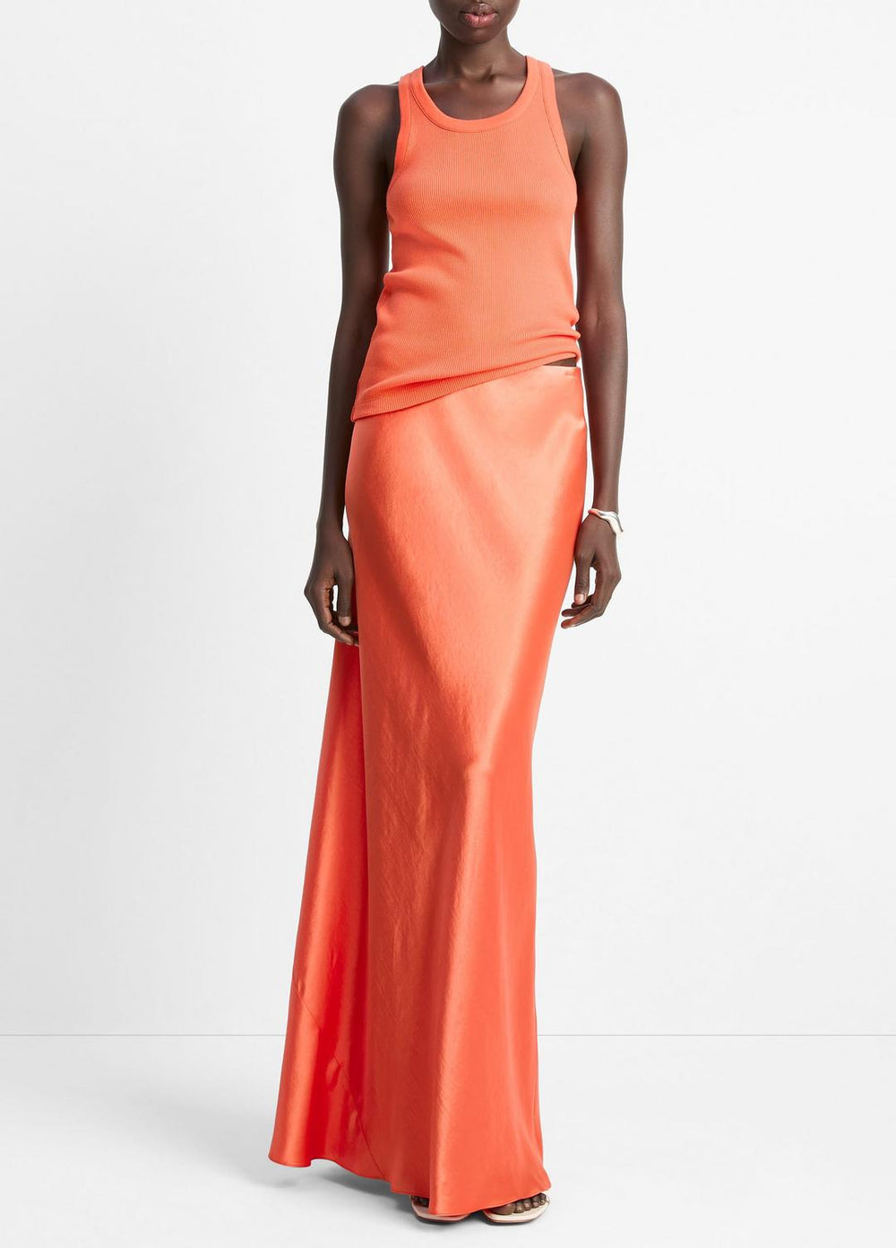 VINCE | Satin Maxi Skirt in Dresses & Skirts - BURNT ORCHID