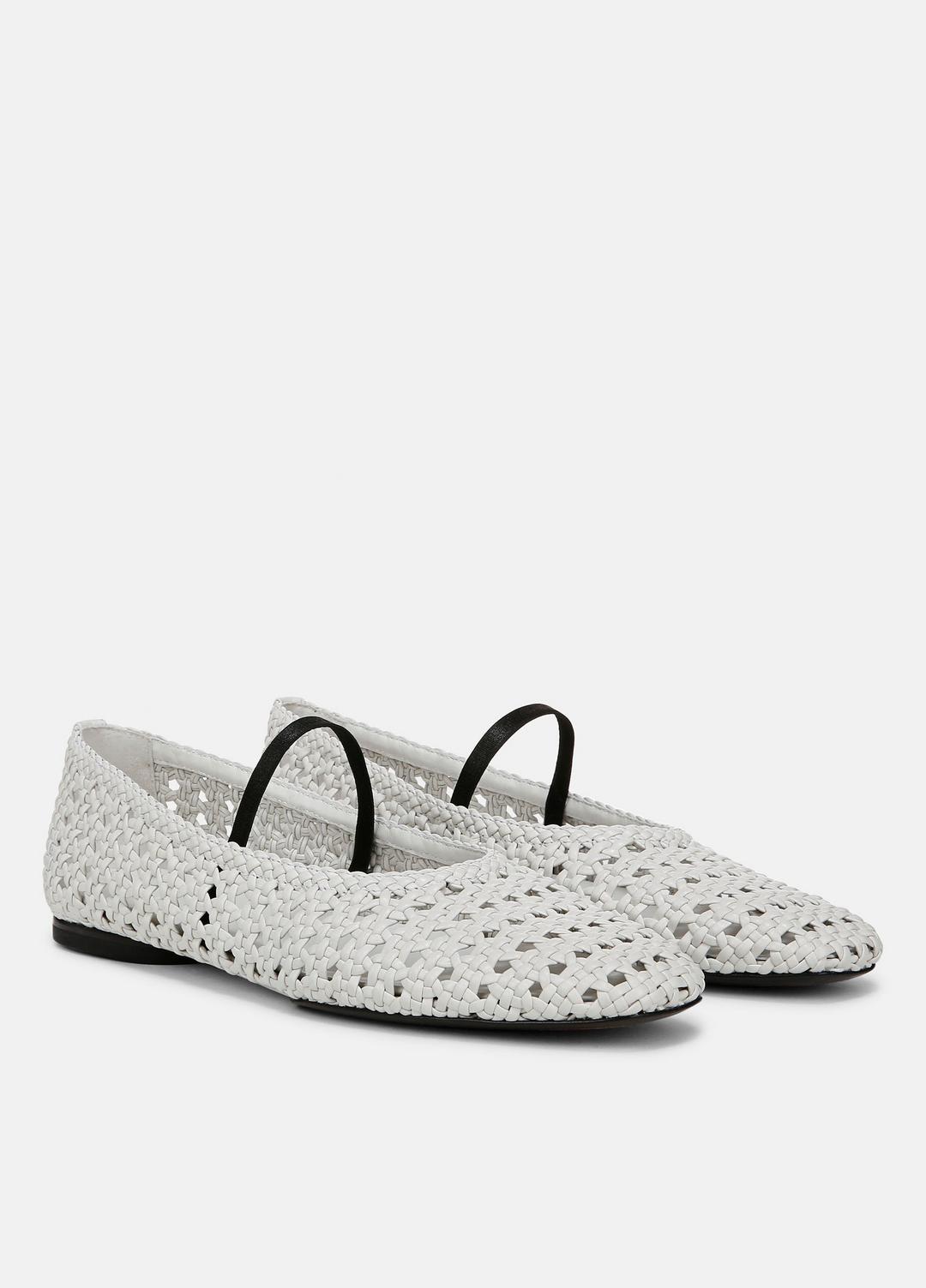 VINCE | Vivian Leather Mary Jane Flat in Shoes - WHITE