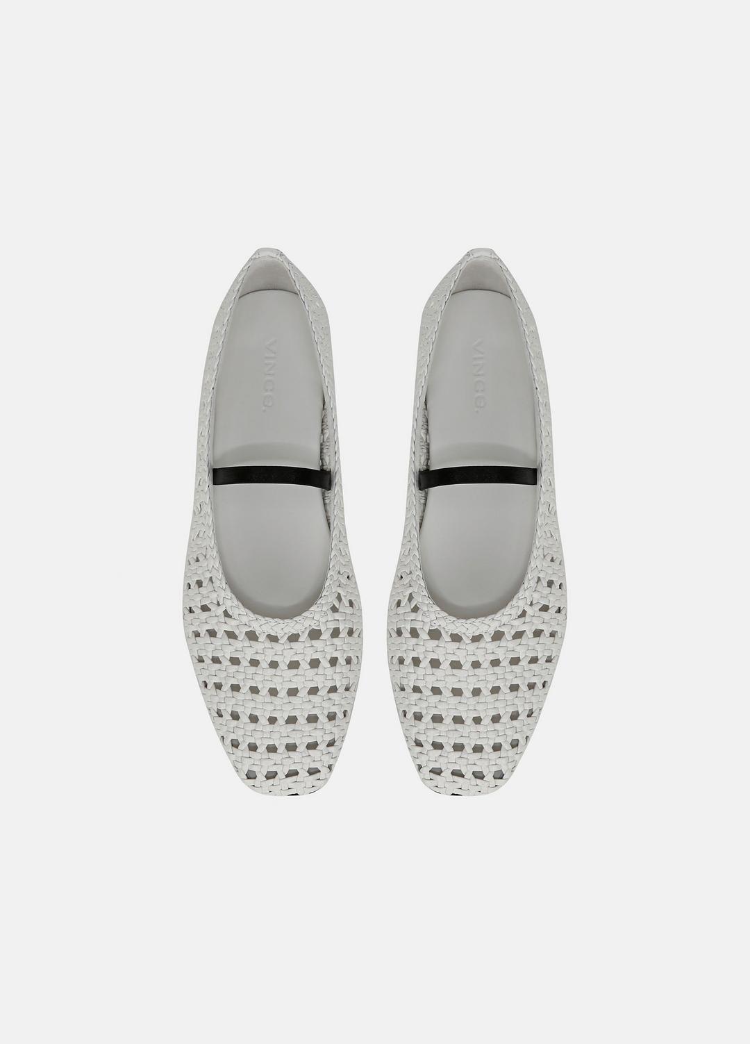 VINCE | Vivian Leather Mary Jane Flat in Shoes - WHITE