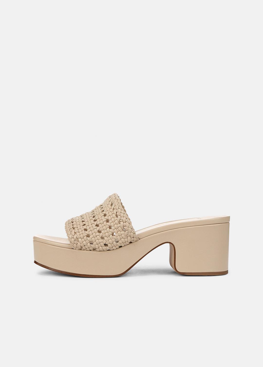 VINCE | Margo Woven Leather Platform Sandal in Shoes - BIRCH SAND