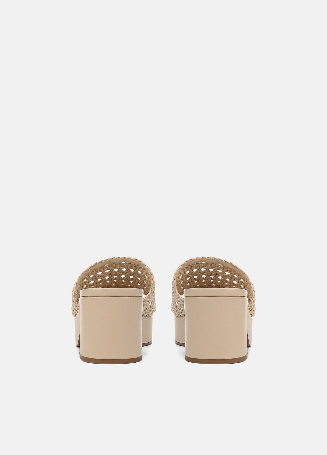 VINCE | Margo Woven Leather Platform Sandal in Shoes - BIRCH SAND